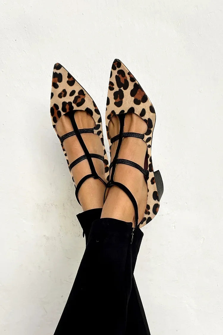 Ludovica - Ballerines à imprimé animalier avec brides fines