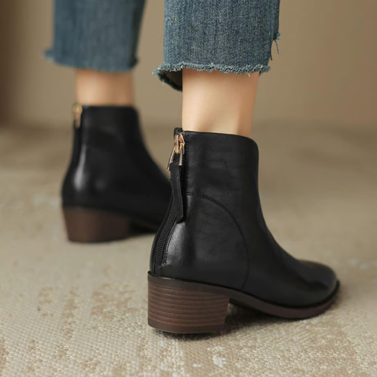 Claudine - Bottines de luxe à talon bas