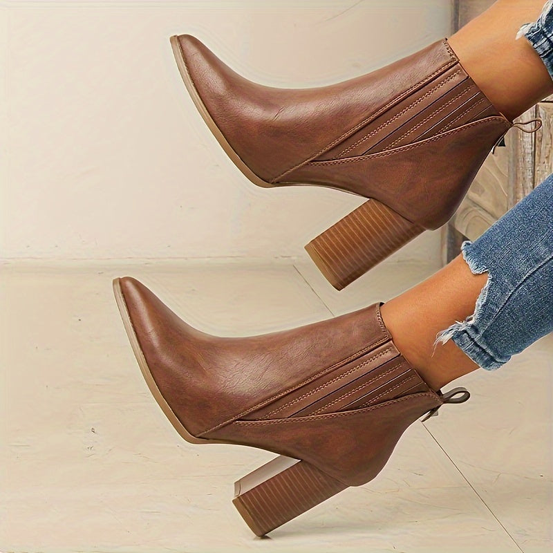Eva - Bottines à talon carré élégantes et confortables