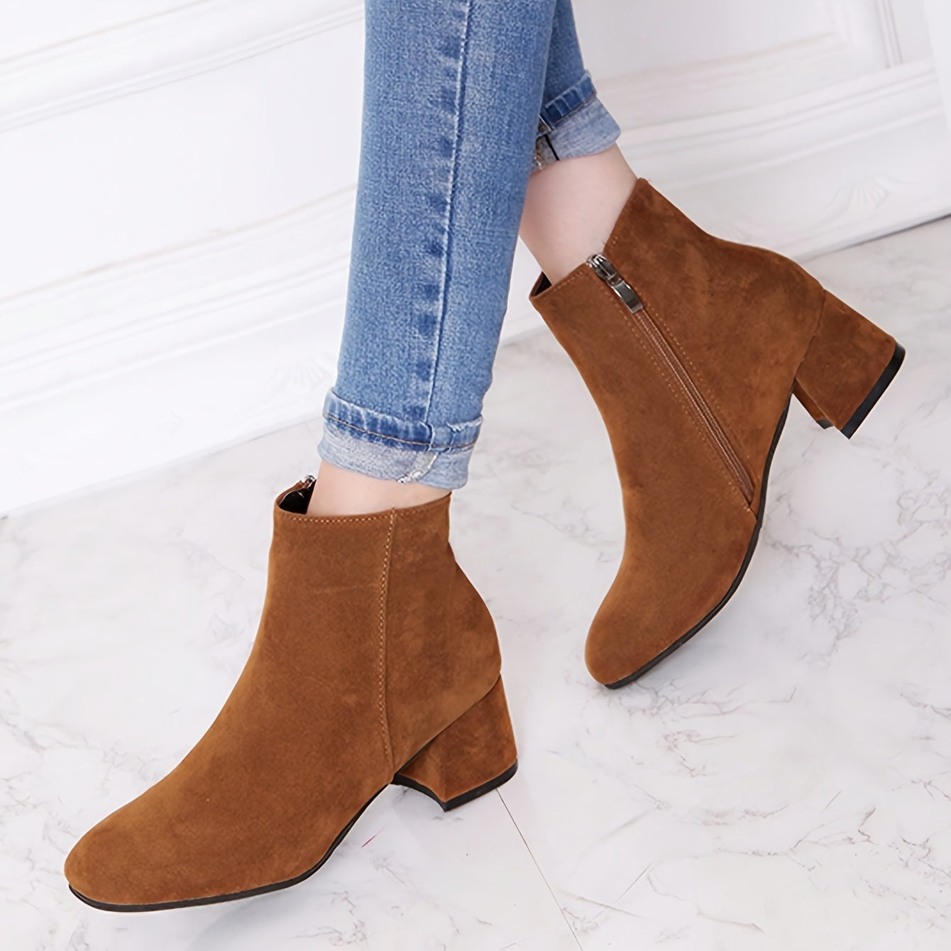 Colette – Bottines confortables à talon carré