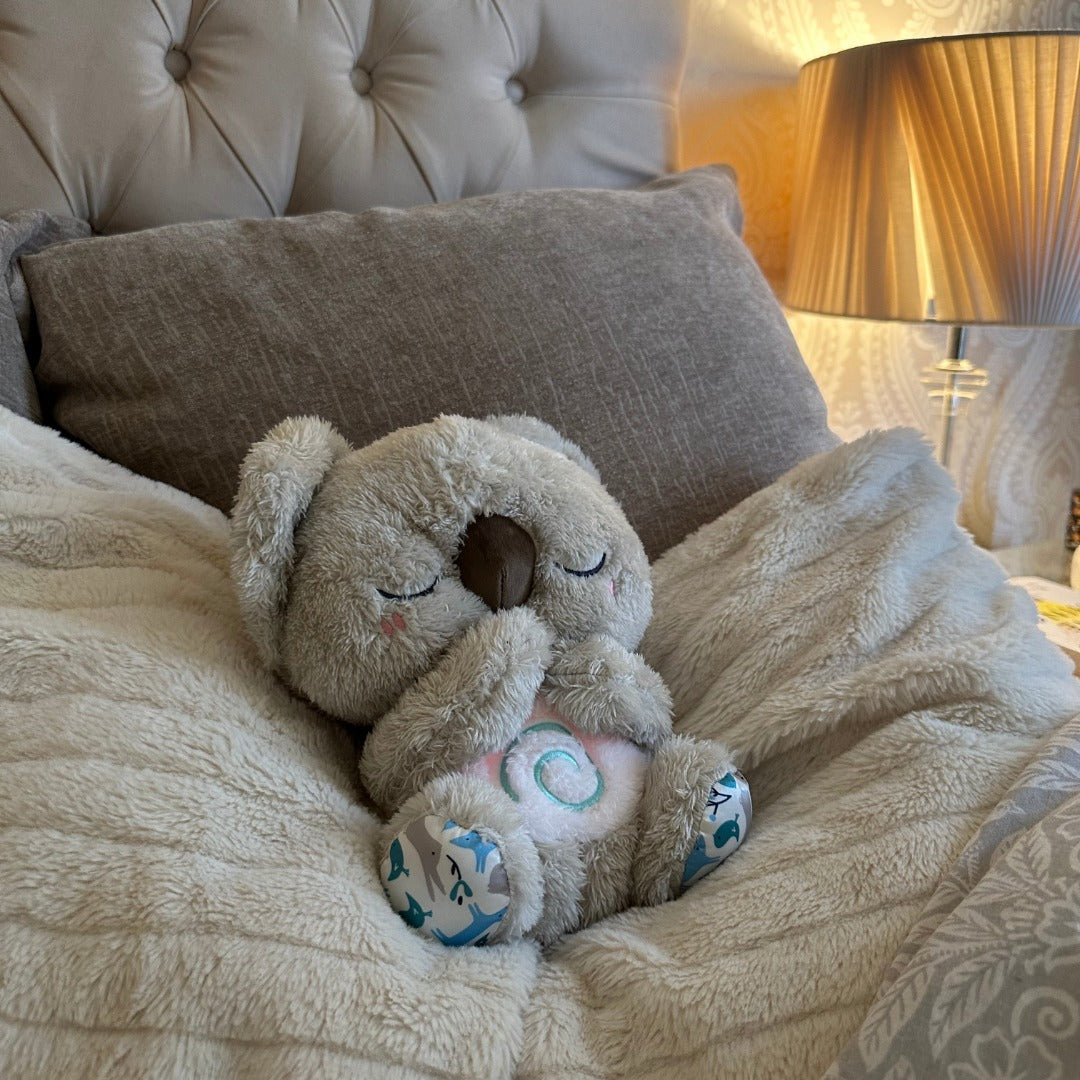 Koala Apaisant Jouet de Respiration | Simulateur de Respiration Rythmique | Tactile Haptique Thérapie Sonore Ultrasonique | Lampe de Nuit LED Intégrée | Compagnon en Peluche Alourdissant