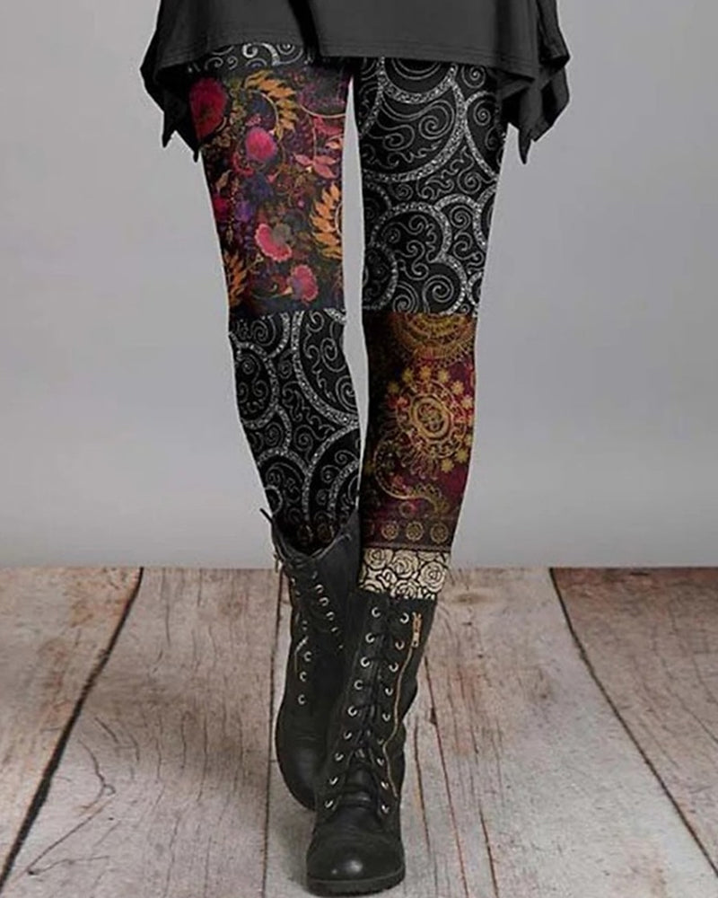 Leggings Bohème Rétro avec Imprimés Ethniques – Ziva