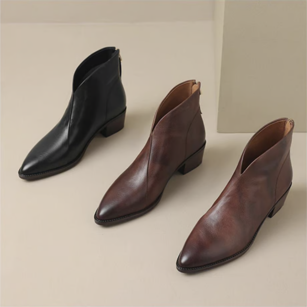 Claudine - Bottines de luxe à talon bas
