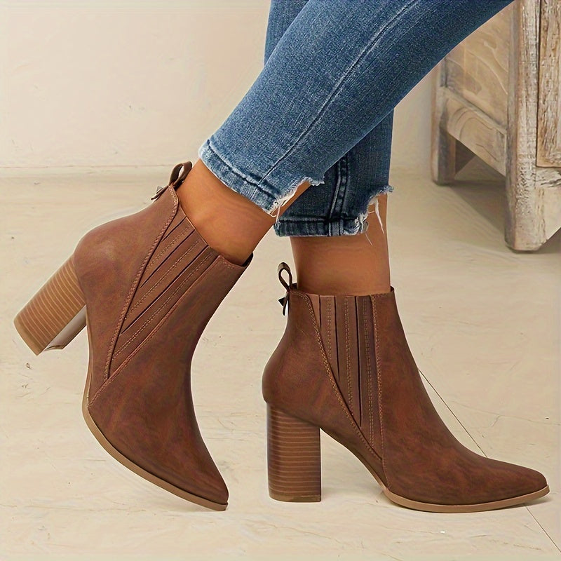 Eva - Bottines à talon carré élégantes et confortables