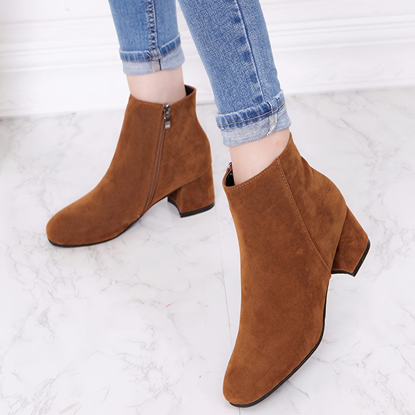 Colette – Bottines confortables à talon carré