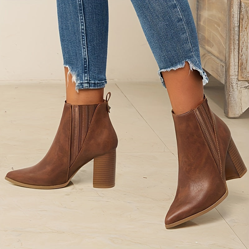 Eva - Bottines à talon carré élégantes et confortables