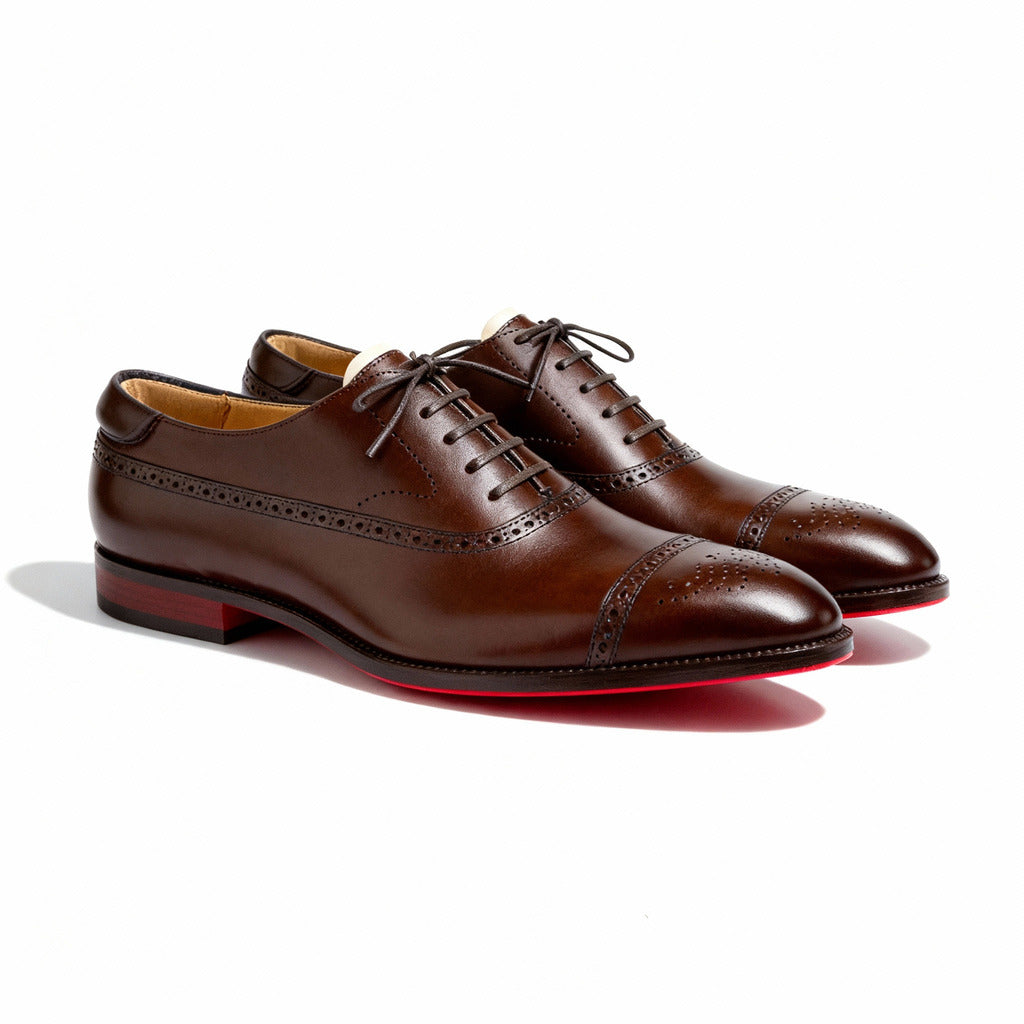 Richelieus élégants en cuir à finition brogue