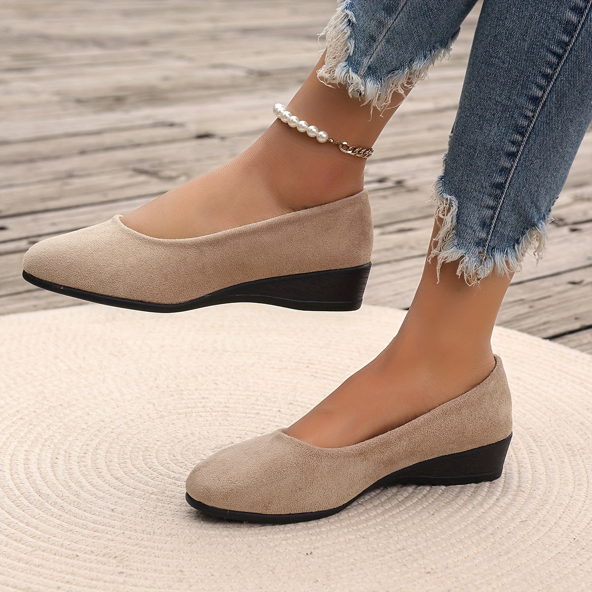 Éliane – Ballerines confortables à talon compensé