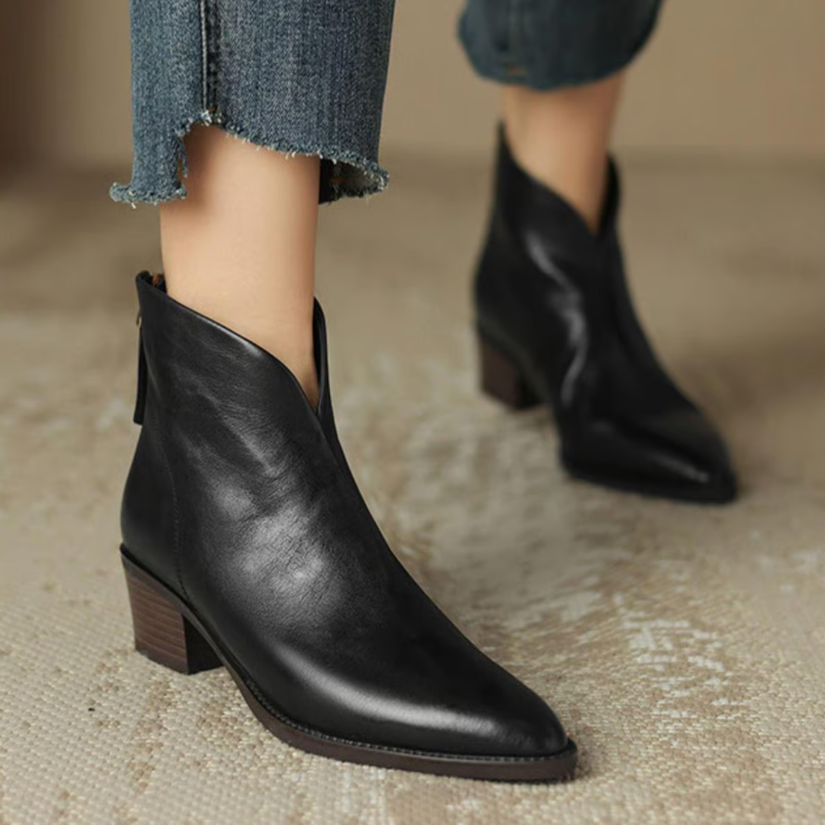 Claudine - Bottines de luxe à talon bas