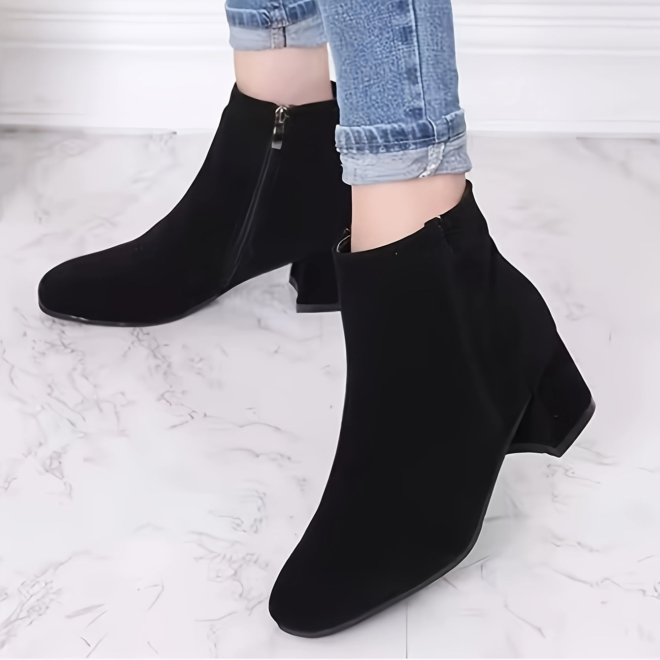 Colette – Bottines confortables à talon carré