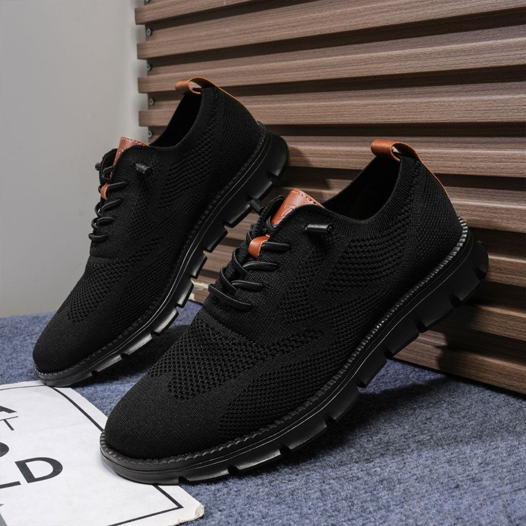 Sneakers en cuir noir ultra-confort