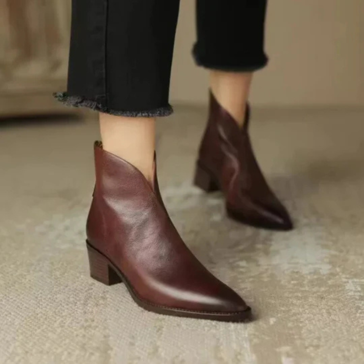 Claudine - Bottines de luxe à talon bas