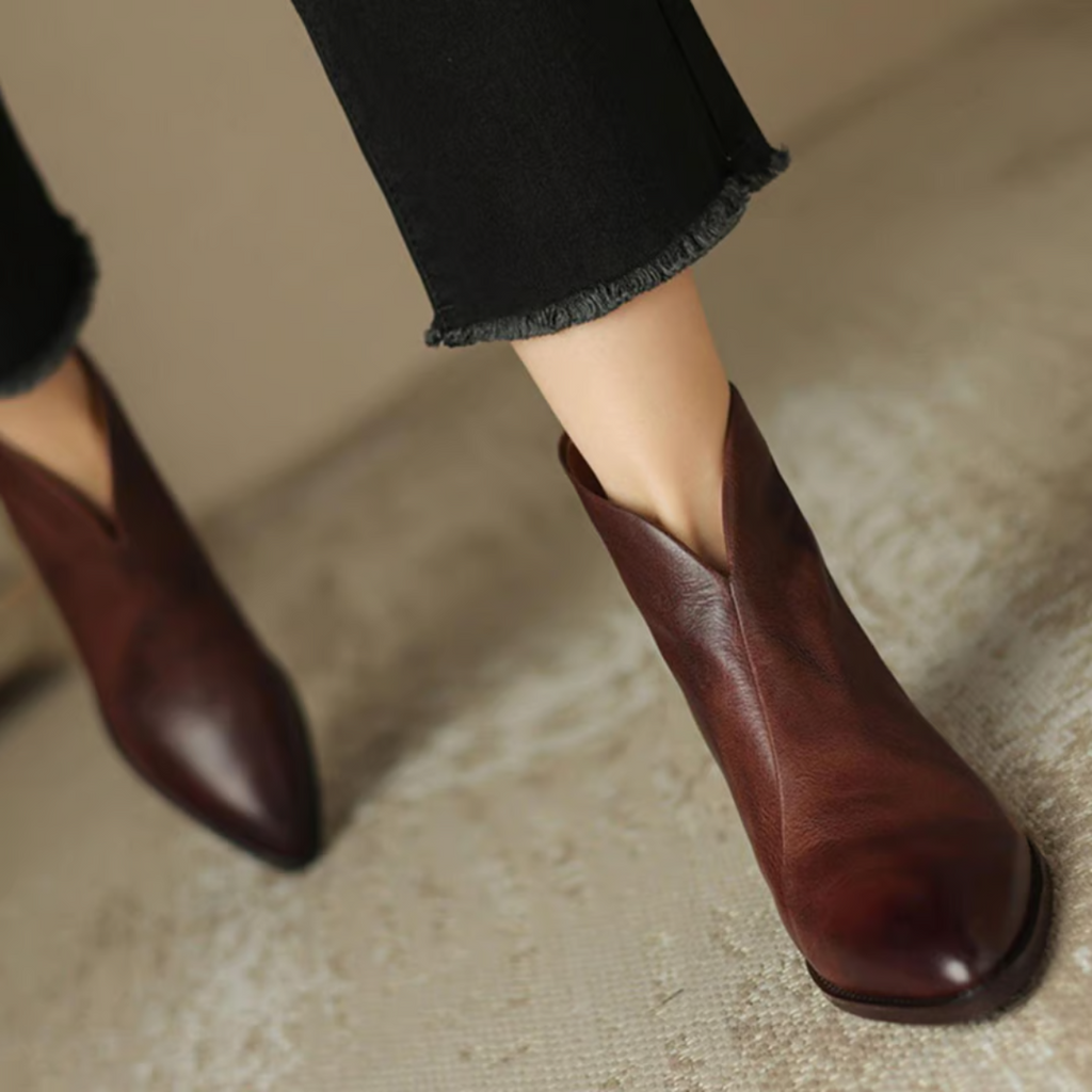 Claudine - Bottines de luxe à talon bas