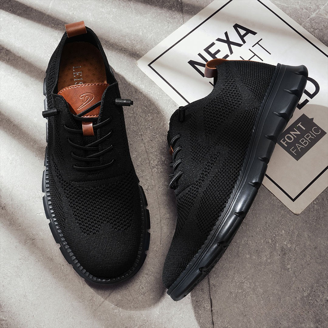 Sneakers en cuir noir ultra-confort