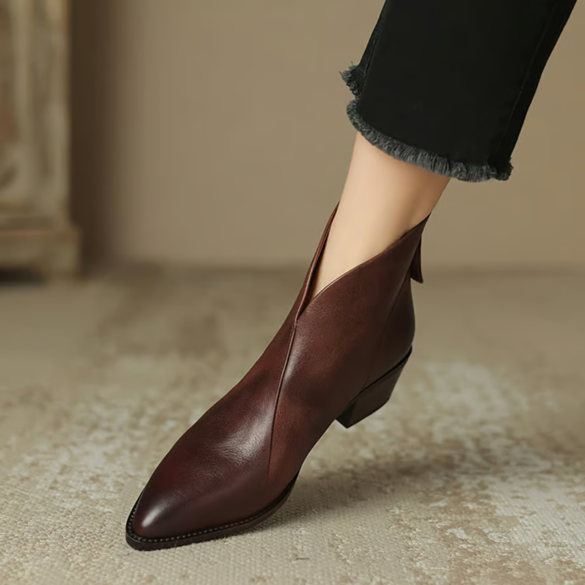 Claudine - Bottines de luxe à talon bas