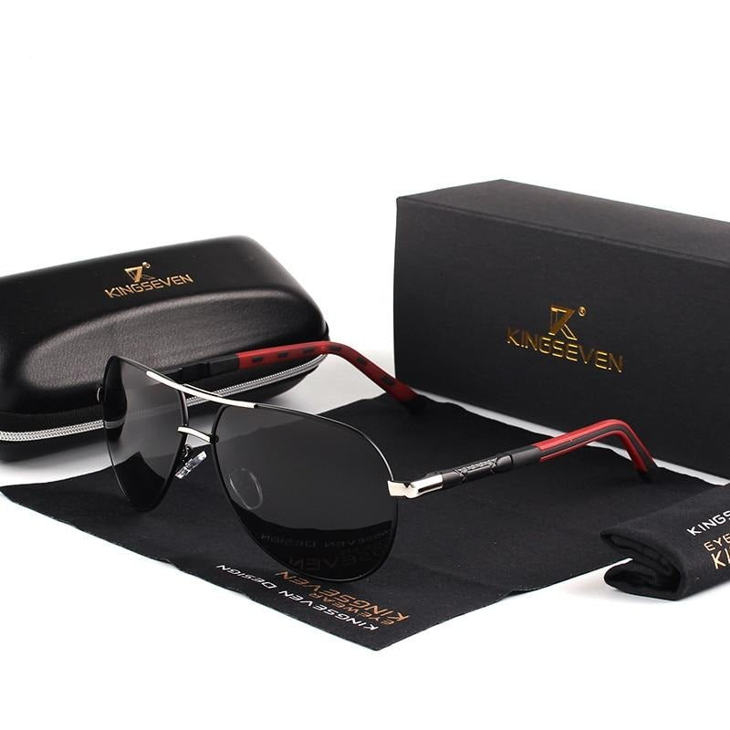 Lunettes de soleil polarisantes vintage en aluminium pour hommes