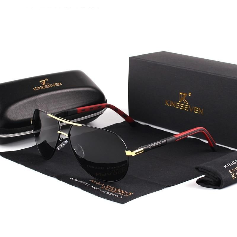 Lunettes de soleil polarisantes vintage en aluminium pour hommes