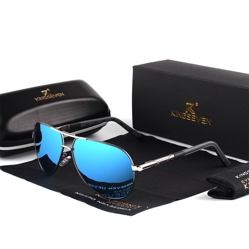Lunettes de soleil polarisantes vintage en aluminium pour hommes