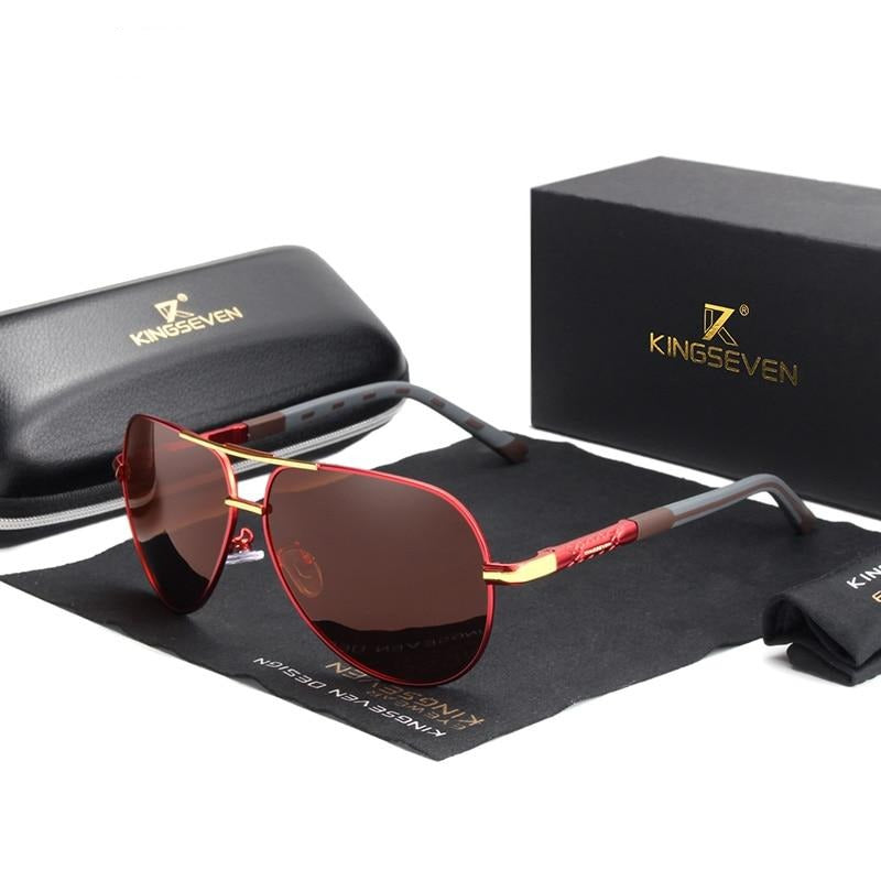 Lunettes de soleil polarisantes vintage en aluminium pour hommes