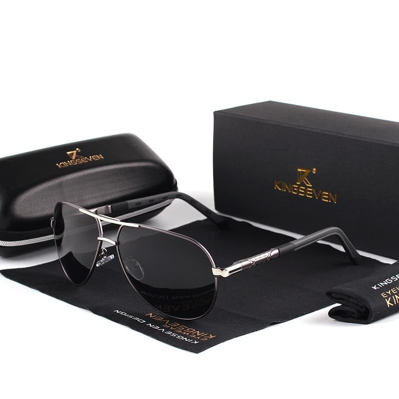 Lunettes de soleil polarisantes vintage en aluminium pour hommes
