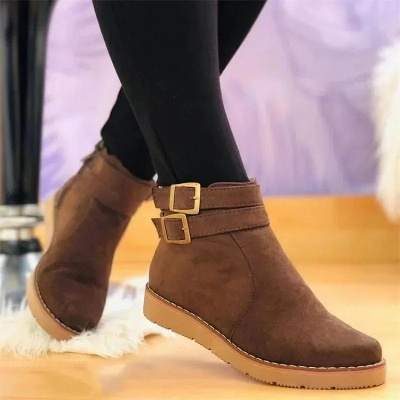 Catherine – Bottines plates à double boucle