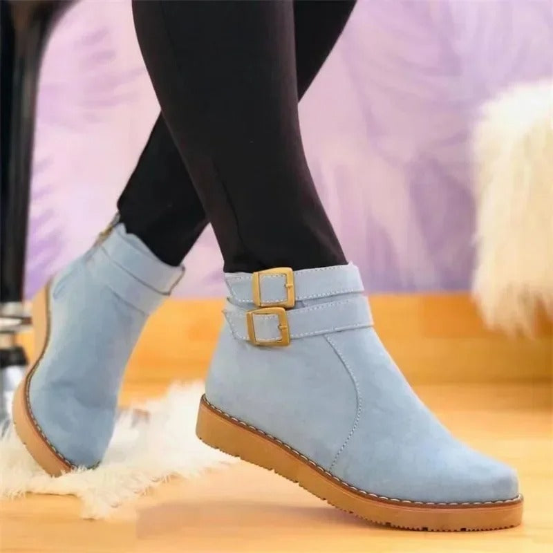Catherine – Bottines plates à double boucle