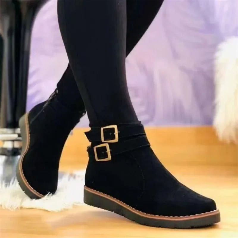 Catherine – Bottines plates à double boucle
