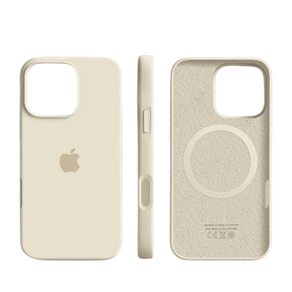 Coque en silicone compatible MagSafe avec surface douce pour iPhone