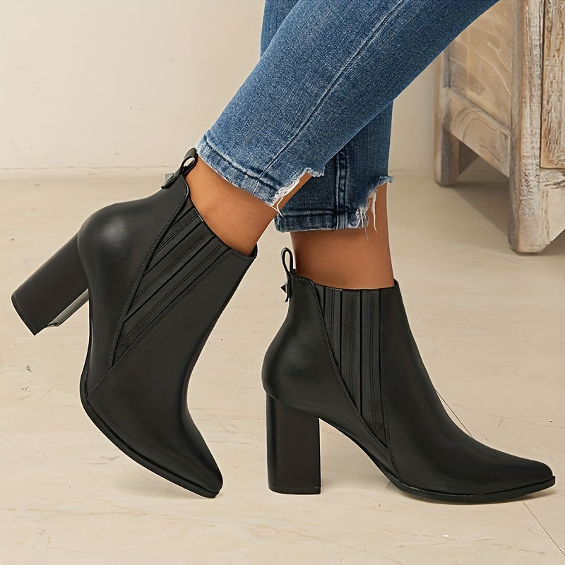 Eva - Bottines à talon carré élégantes et confortables
