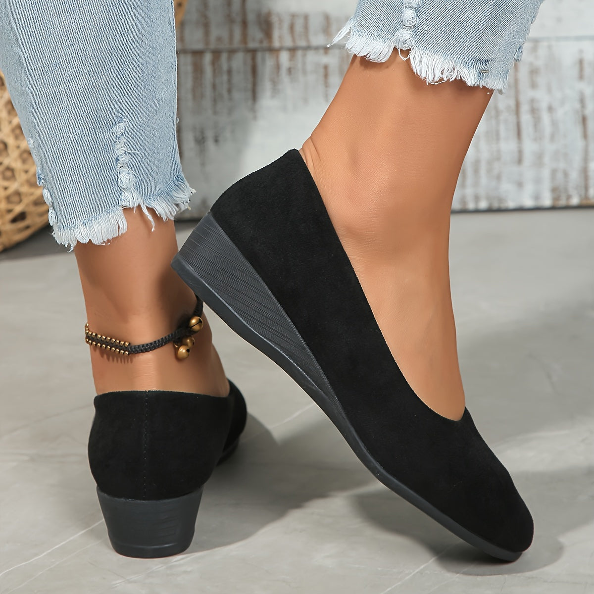 Éliane – Ballerines confortables à talon compensé