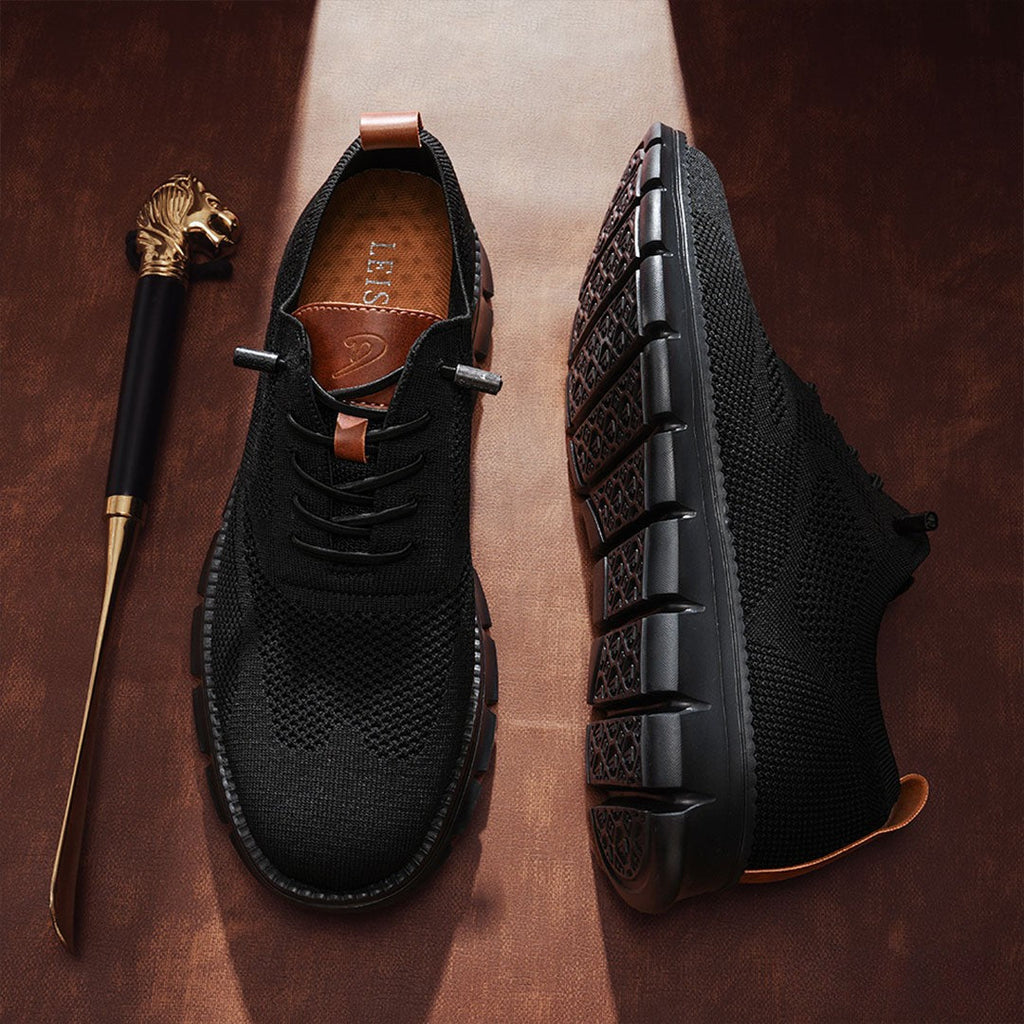 Sneakers en cuir noir ultra-confort