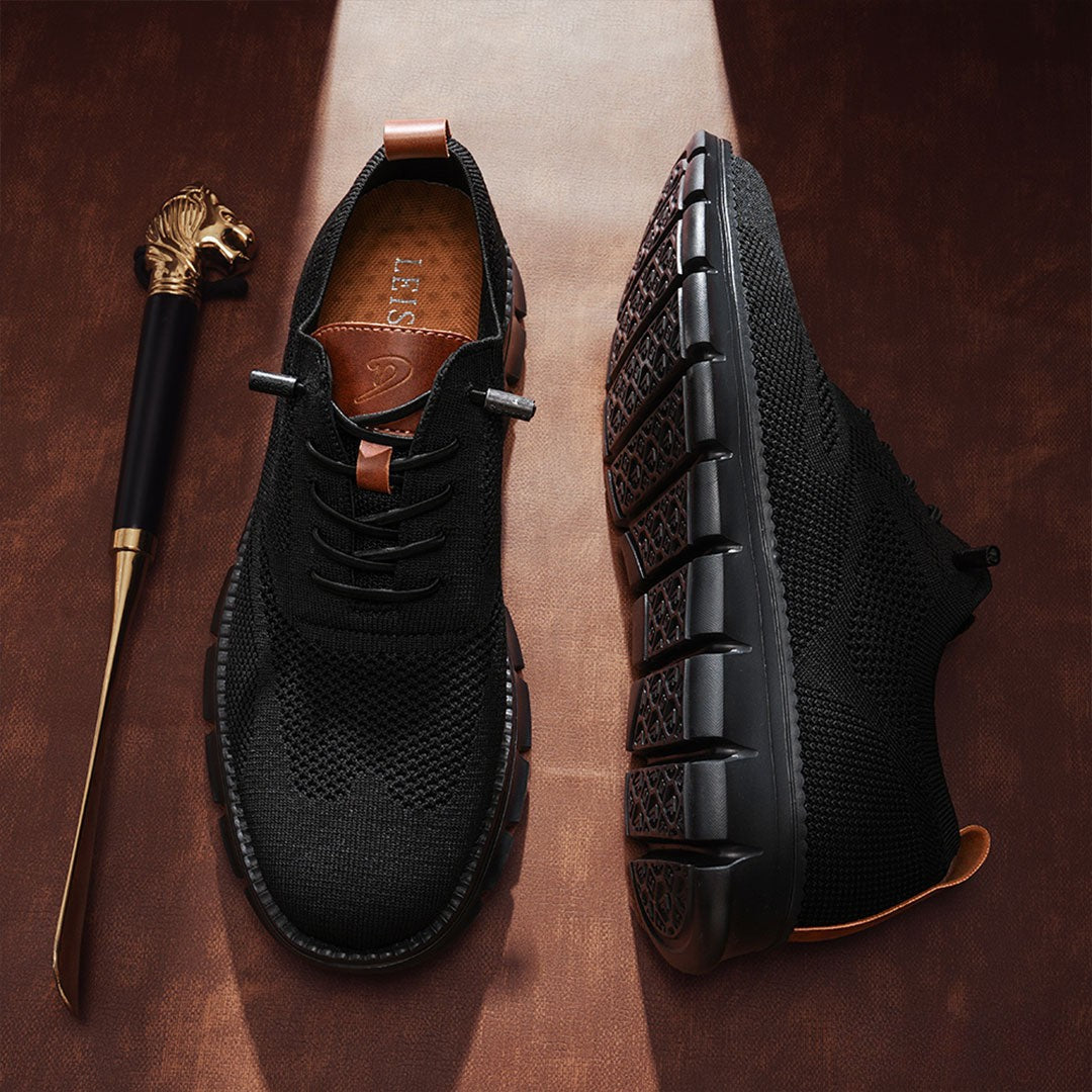 Sneakers en cuir noir ultra-confort