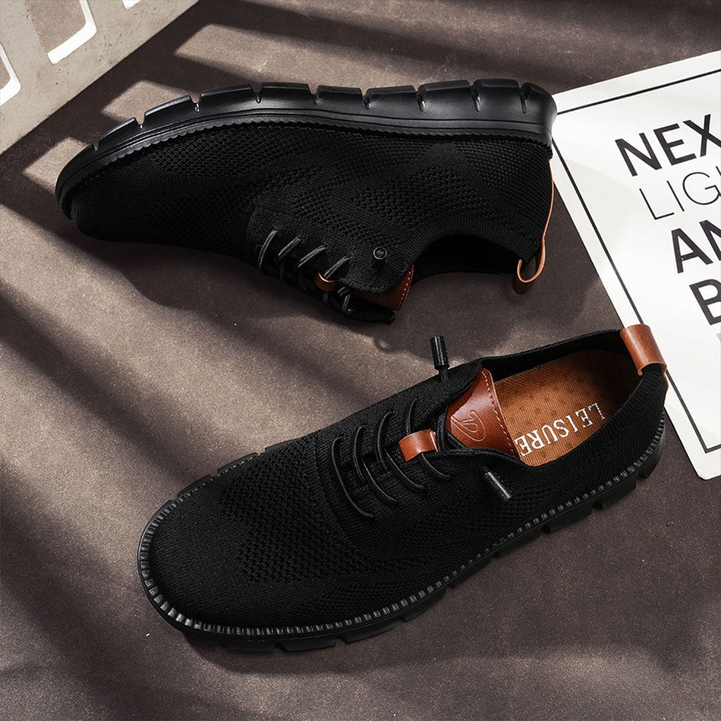Sneakers en cuir noir ultra-confort