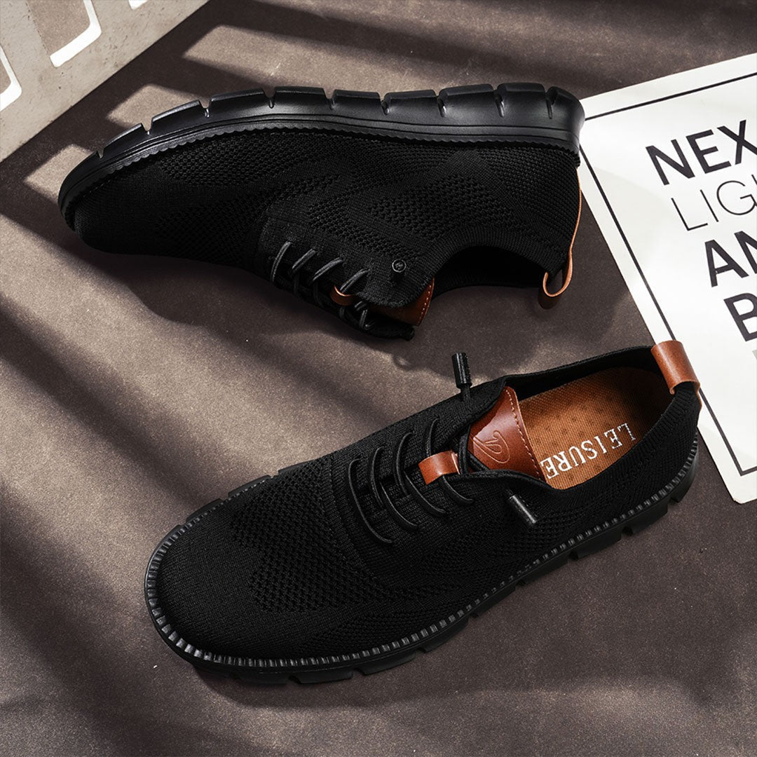 Sneakers en cuir noir ultra-confort