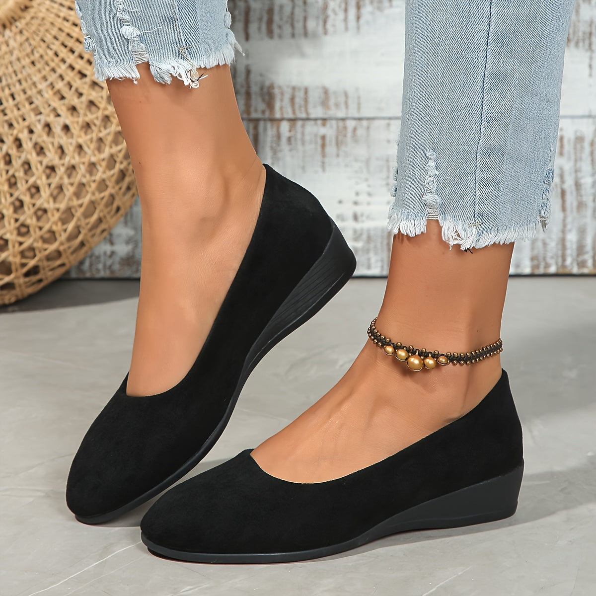 Éliane – Ballerines confortables à talon compensé