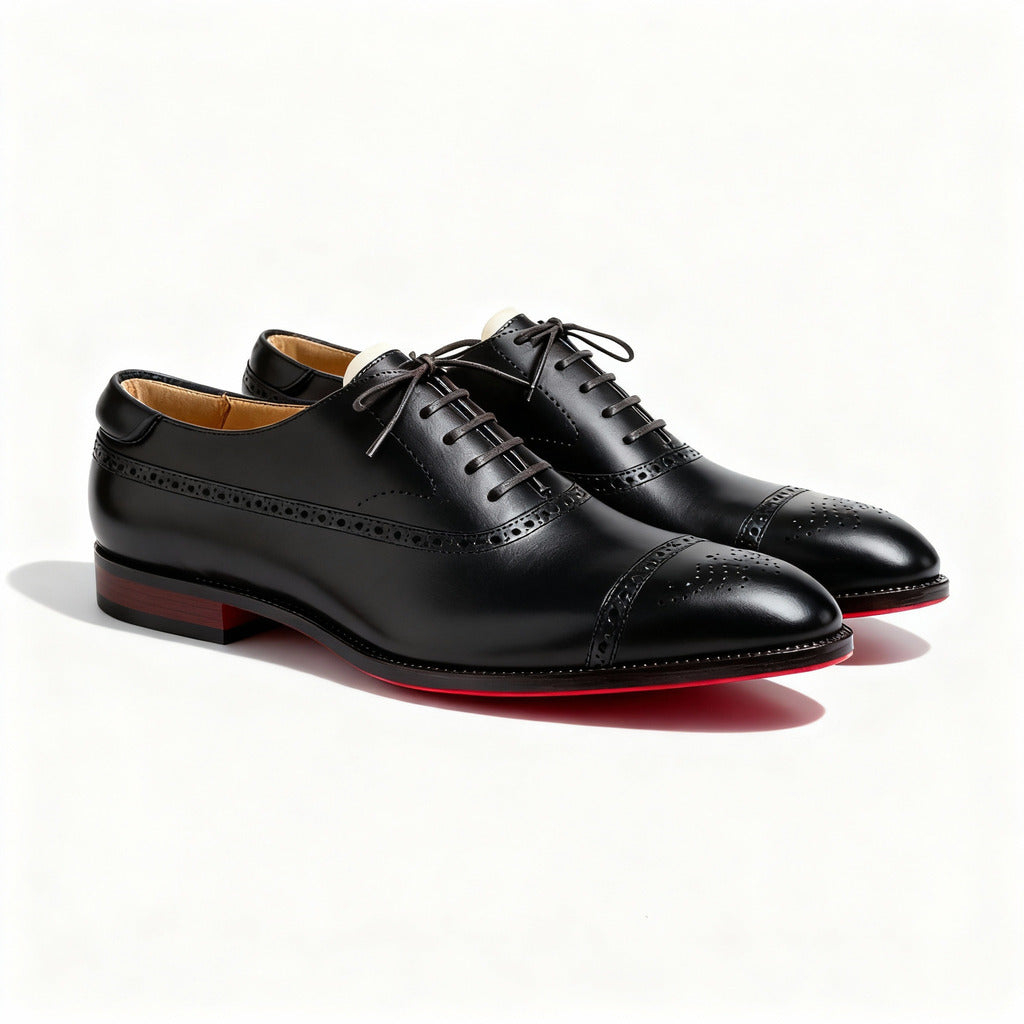 Richelieus élégants en cuir à finition brogue