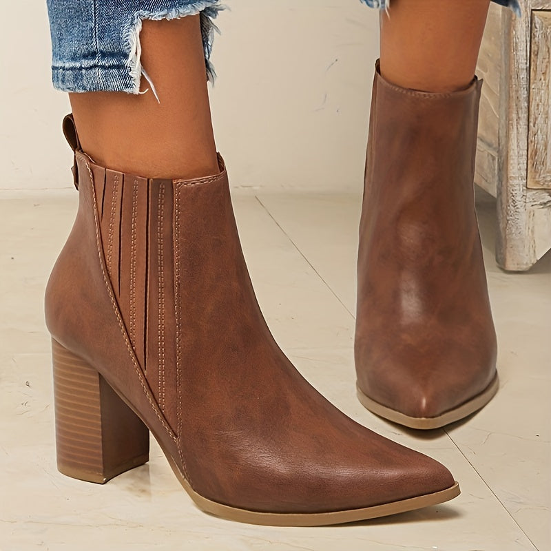 Eva - Bottines à talon carré élégantes et confortables
