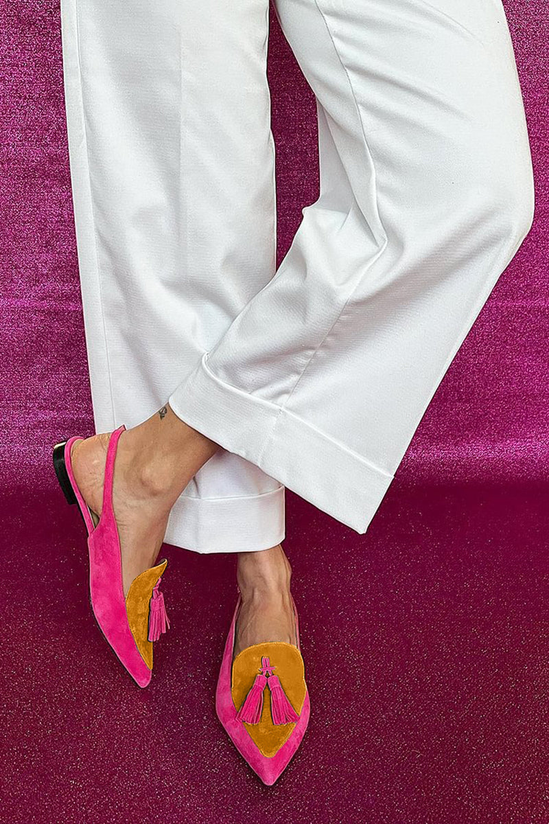 Frendessa - Ballerines colorées avec franges et une sangle décorative à la cheville