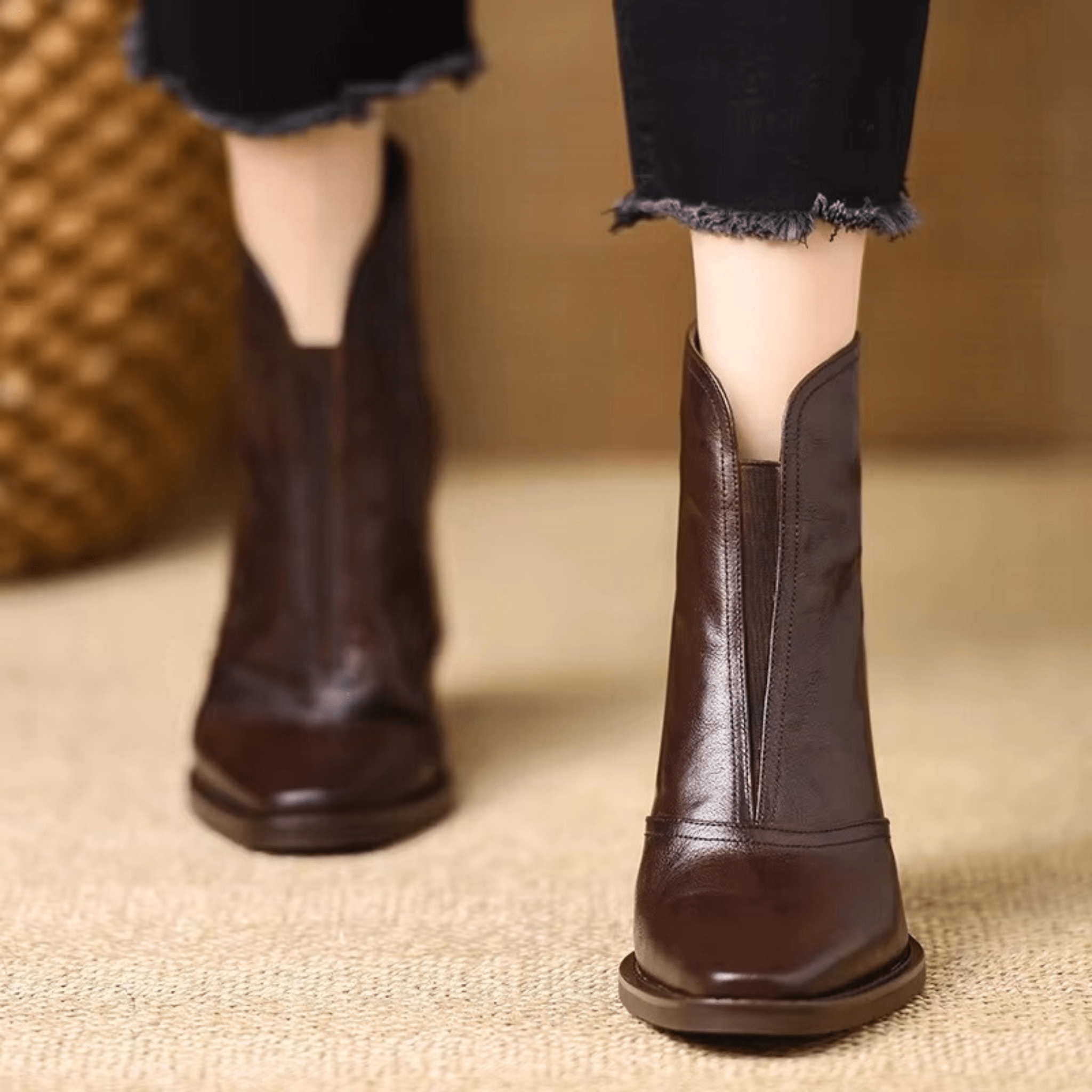 Bottines élégantes à talon moyen