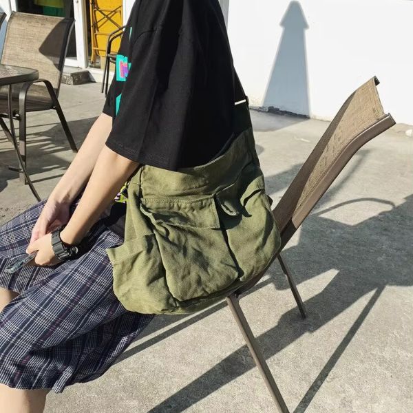 Sac à bandoulière en toile pour femmes – Vintage et spacieux